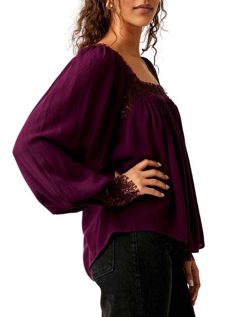 Free People Flutter By Top in Potent Purple