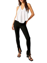 Free People Double Dutch Pull On Slit Jeans in Licorice