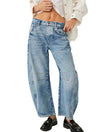 Free People Good Luck Mid Rise Barrel Jean