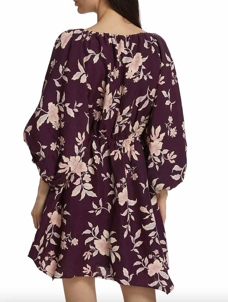 Free People Portia Printed Mini in Black Cherry Combo