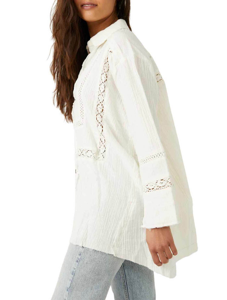 Free People Ranch Wash Shirt in White