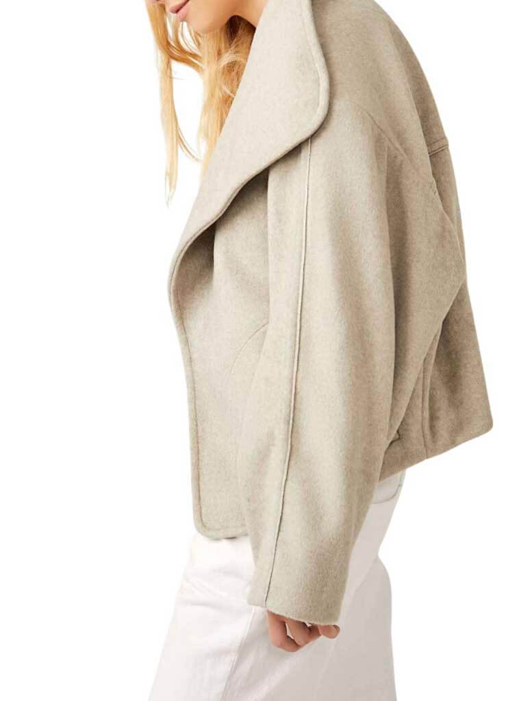 Free People Mina Jacket in Heathered Coffee