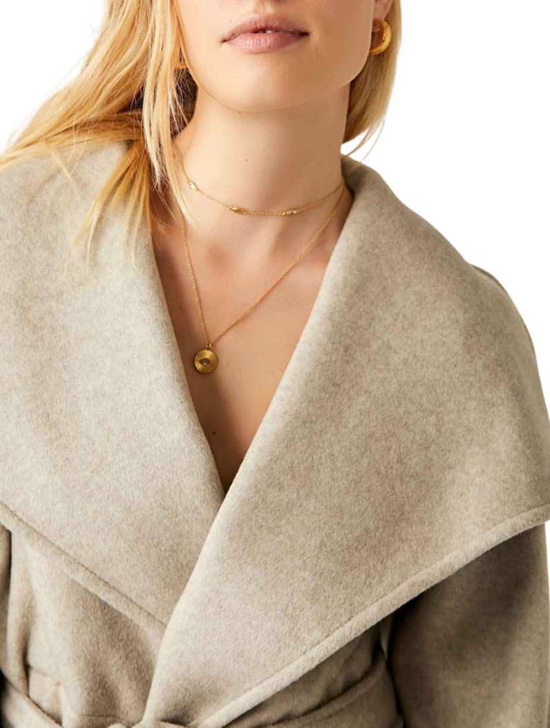 Free People Mina Jacket in Heathered Coffee