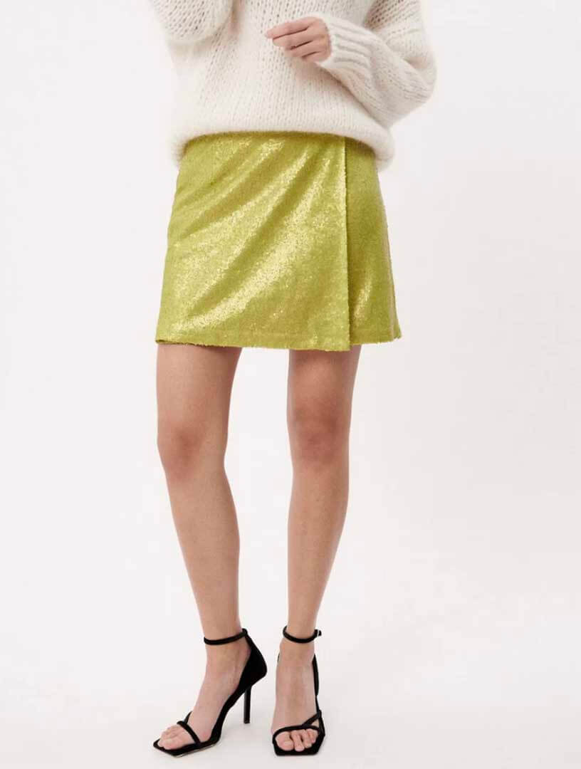 Shane Sequin Skirt in Olive