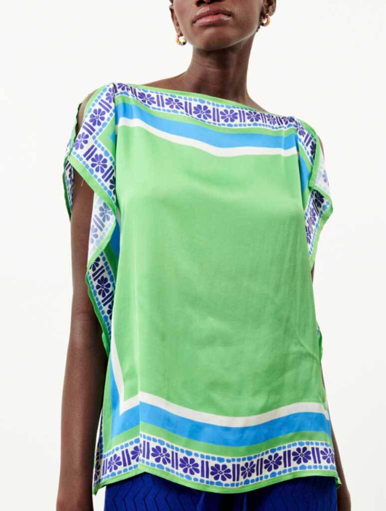 Aveline Scarf Top in Green