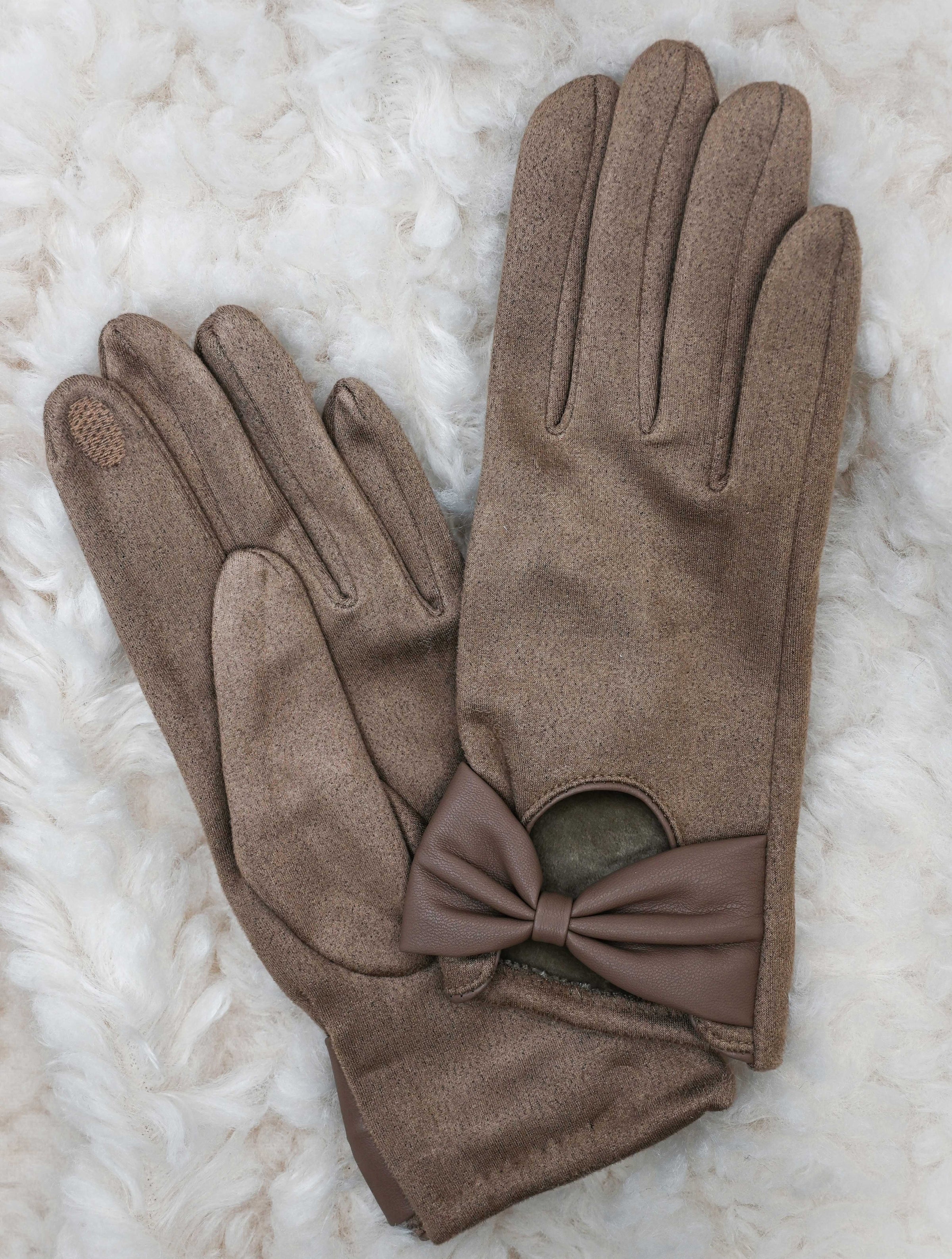 Touch Screen Gloves with Bow Detail