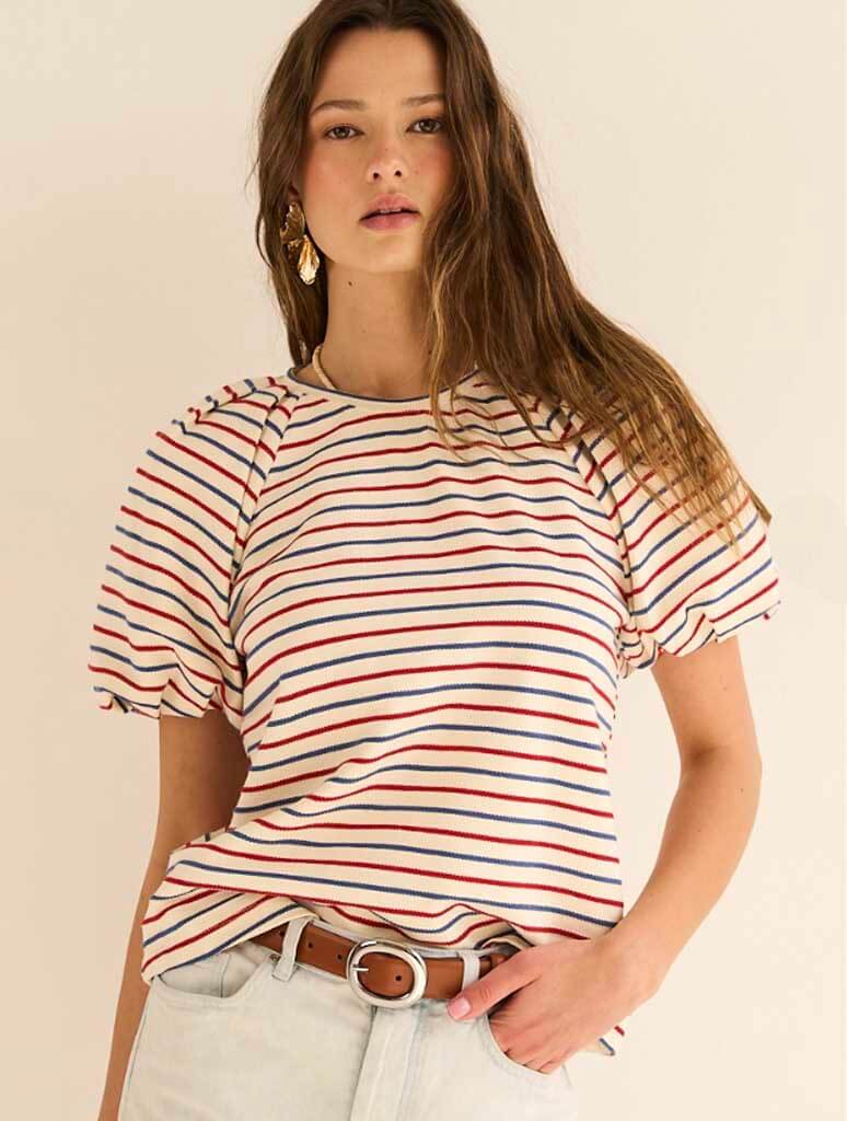 Short Sleeve Two-Toned Stripe Top