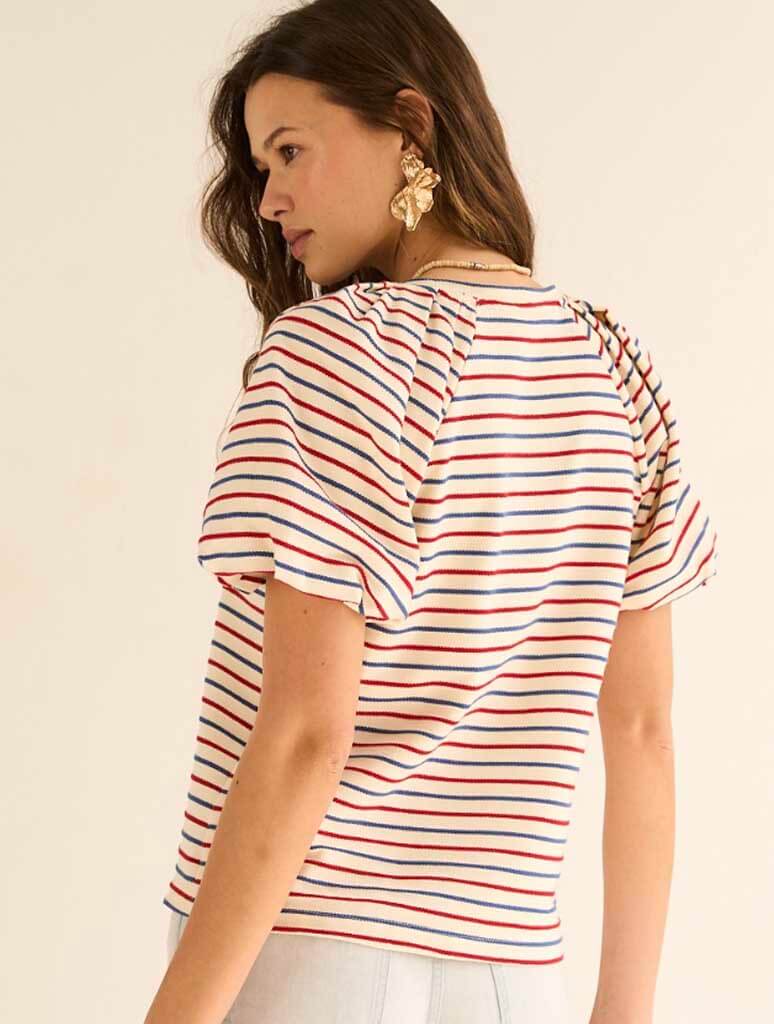 Short Sleeve Two-Toned Stripe Top