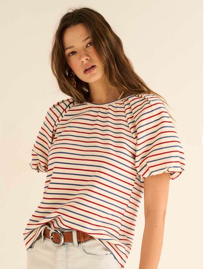 Short Sleeve Two-Toned Stripe Top