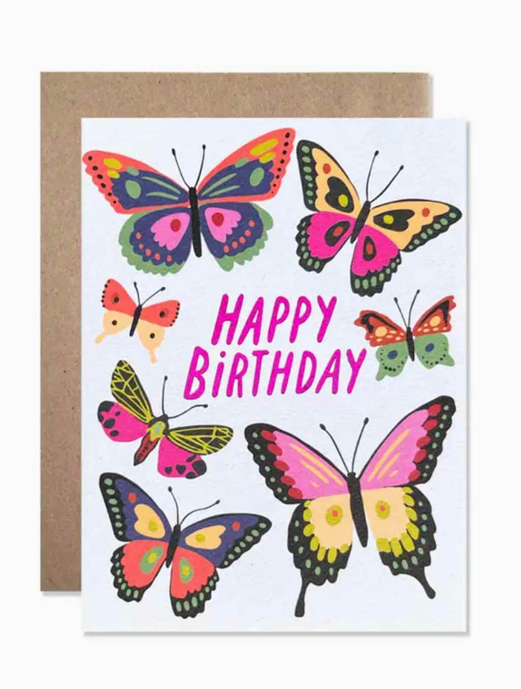 Happy Birthday Butterflies Card