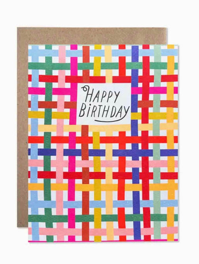 Happy Birthday Plaid Card