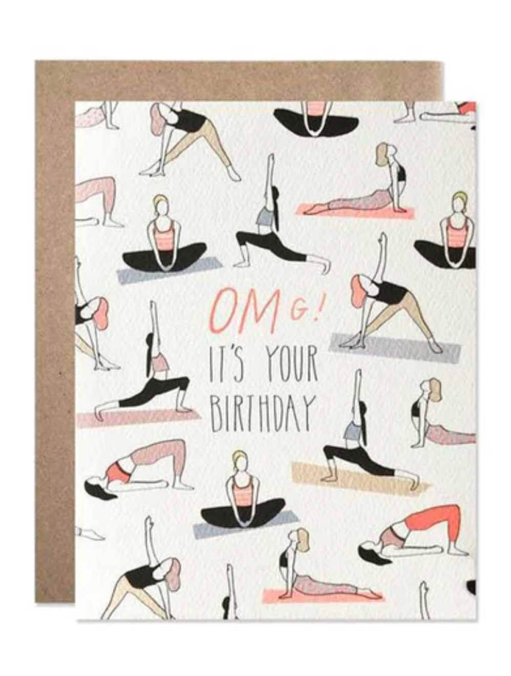 OMG! Yoga Birthday Card