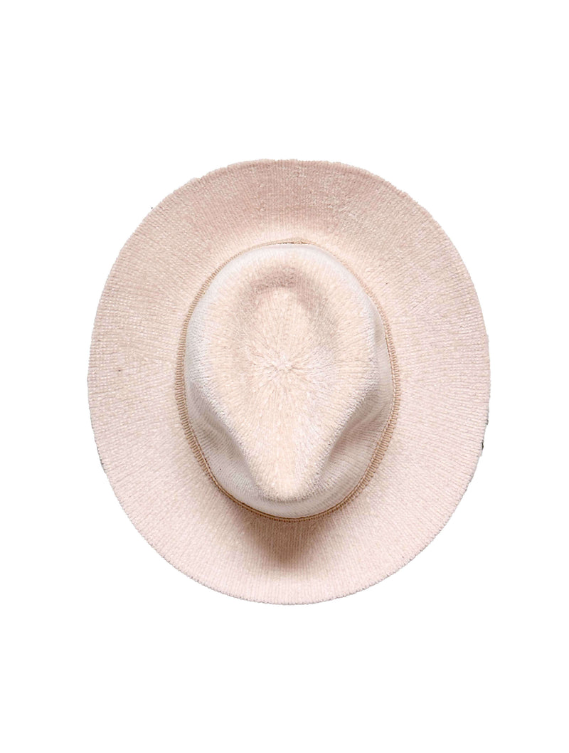 Ribbed Hat with Brim in Ivory