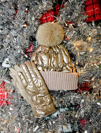 Metallic Puffer Gloves