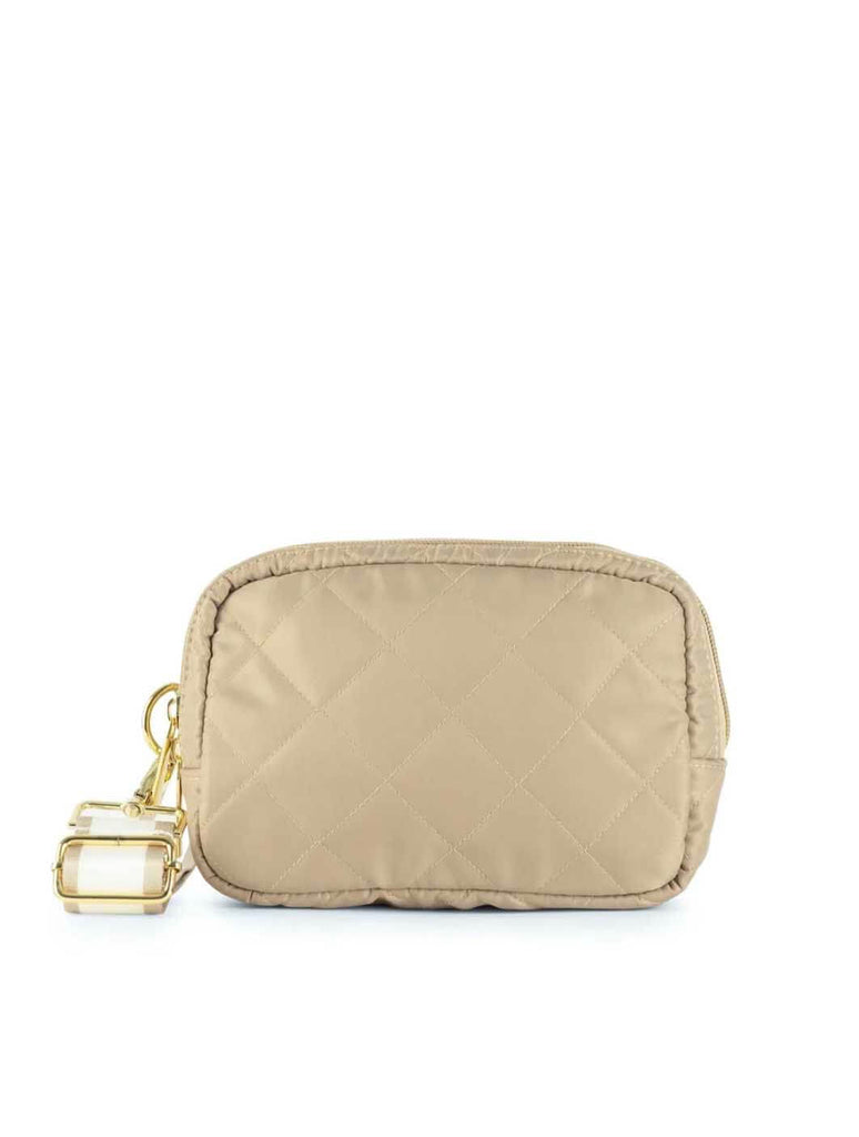 Haute Shore Amy Buff Sling Bag in Beige Quilted Nylon