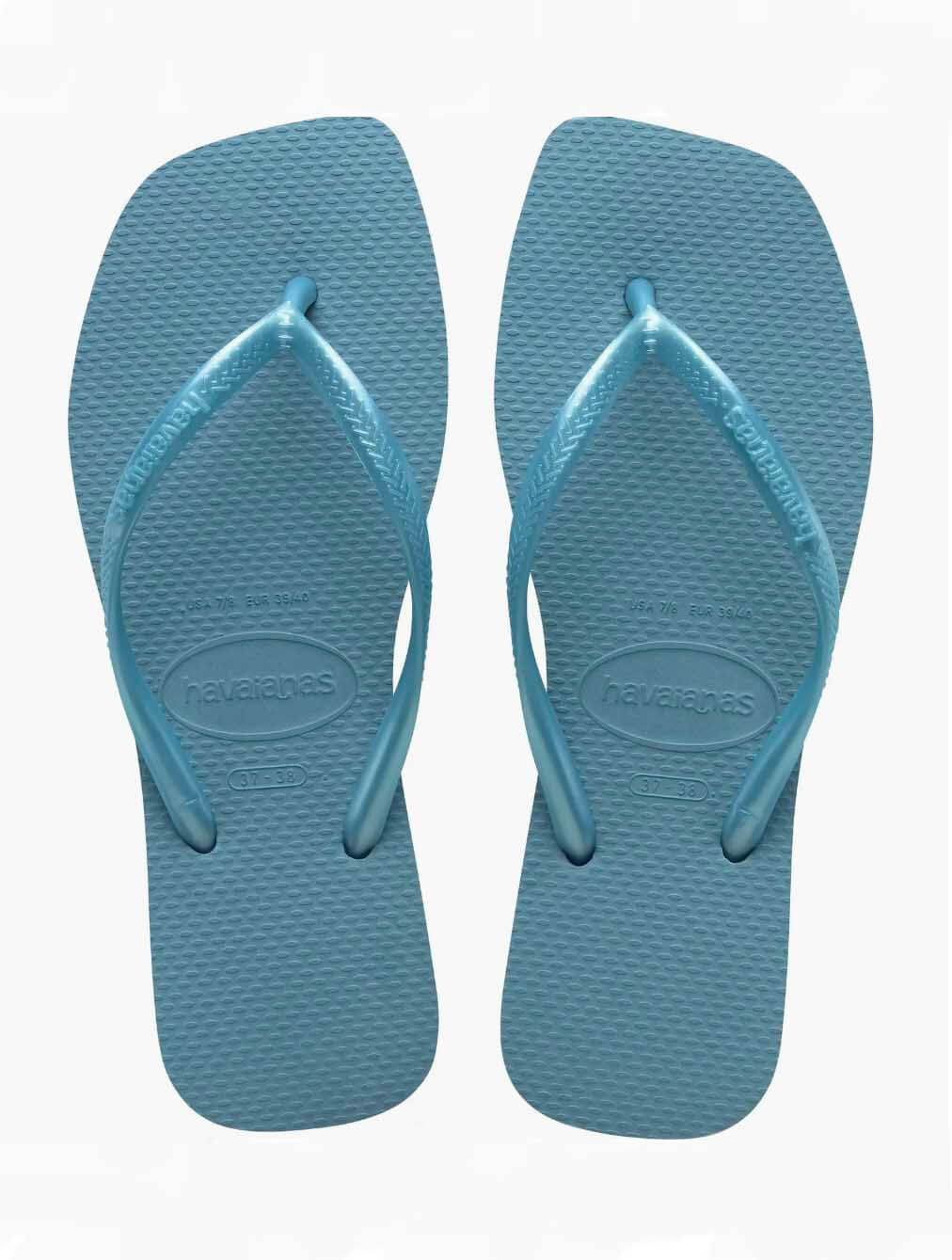 Havaianas Slim Square Toe Flip Flop in Tranquility Blue