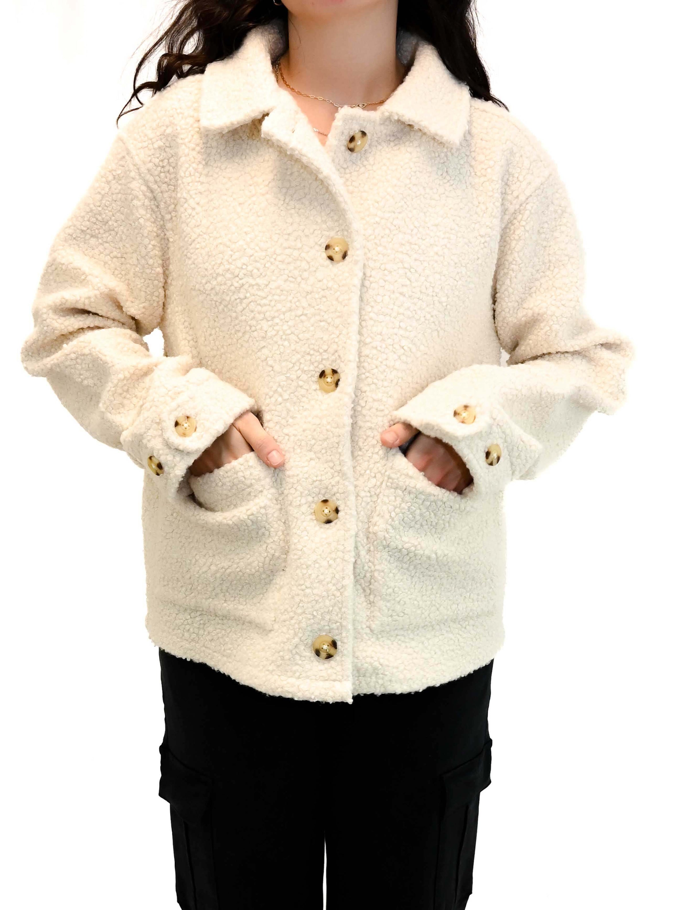 Long Sleeve Patch Pocket Button Front Jacket