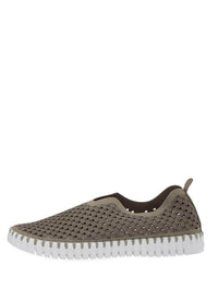 Ilse Jacobsen Tulip 139 Perforated Slip-On Sneaker in Army