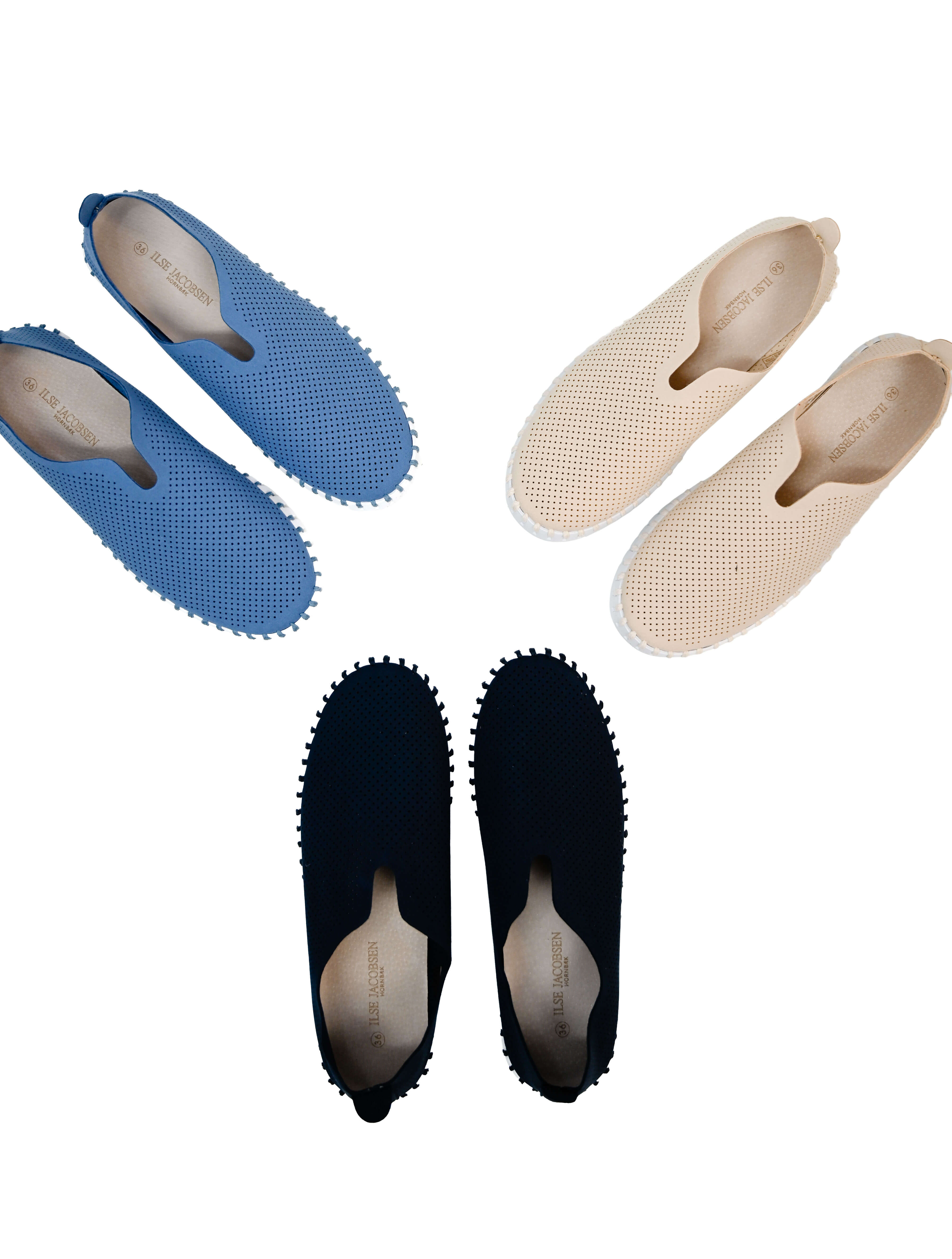 ぽっぽ Ilse Jacobsen Tulip 0001 Perforated Slip-On Sneaker (Final Sale