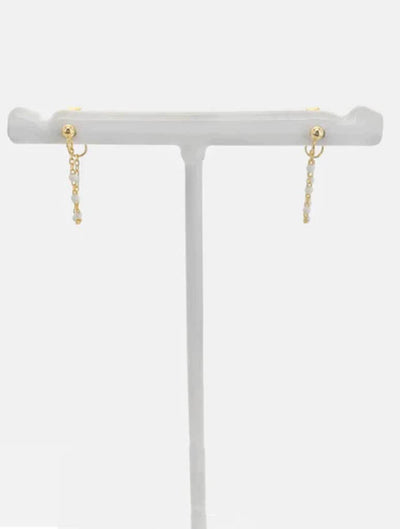 JAYNE Enamel Chain Earrings in White