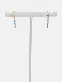 JAYNE Enamel Chain Earrings in Light Blue