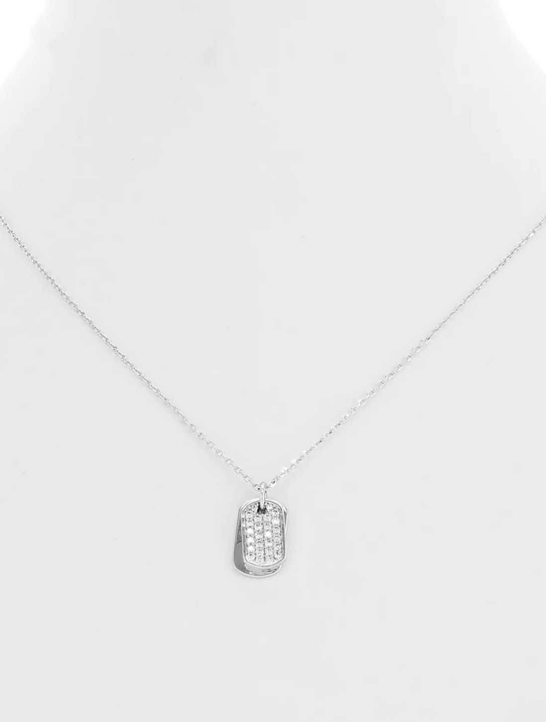 JAYNE Dog Tag Necklace in Silver