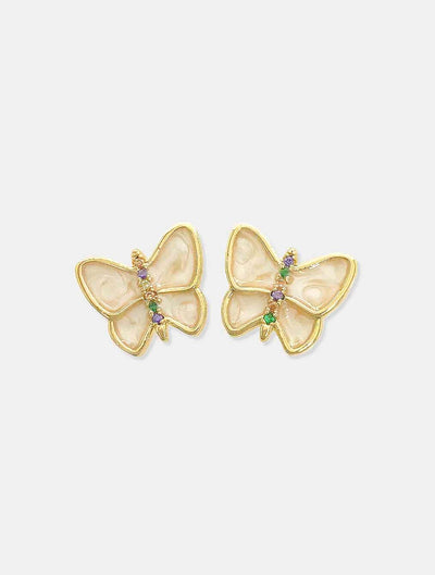 JAYNE Mother of Pearl Butterfly Earrings in Gold