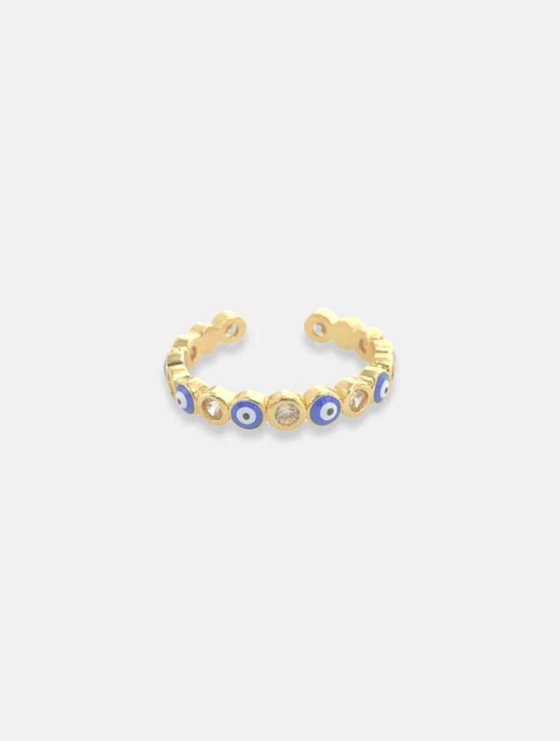 JAYNE Evil Eye Ring in Royal Blue/Gold