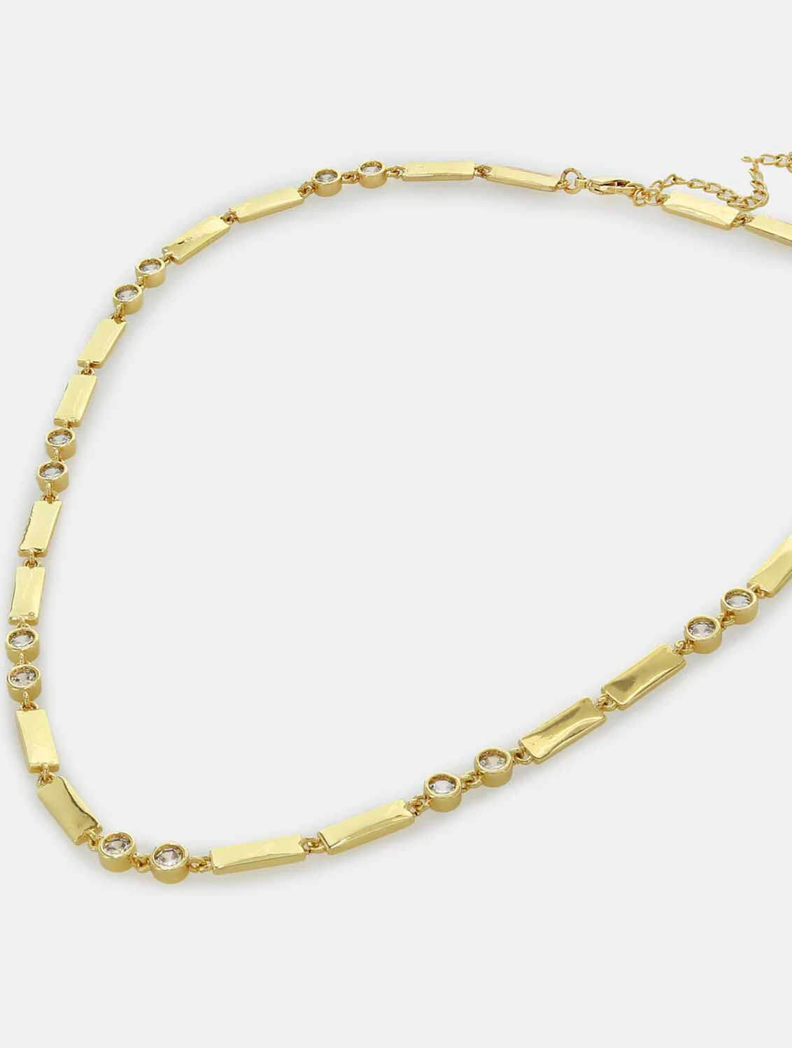 JAYNE Bar & Stone Pattern Necklace in Gold
