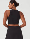 Spanx Contour Ribbed Mock Neck Crop Top in Very Black