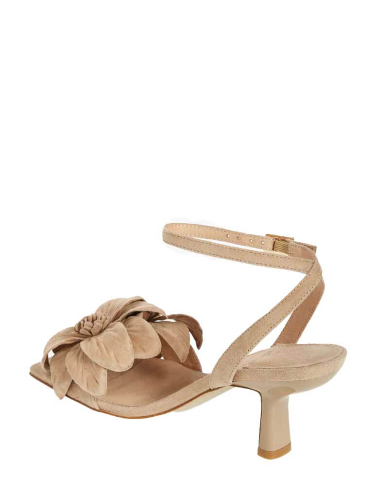 Jeffrey Campbell Honolulu Flower Sandal In Natural Suede