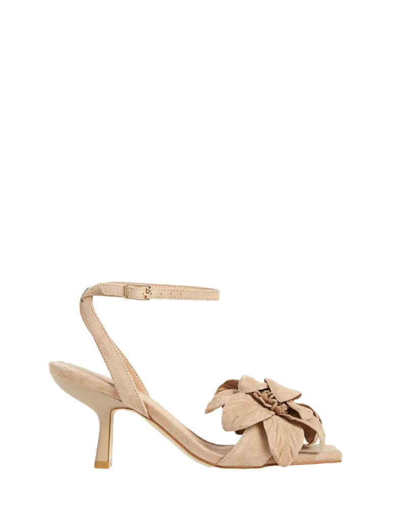 Jeffrey Campbell Honolulu Flower Sandal In Natural Suede