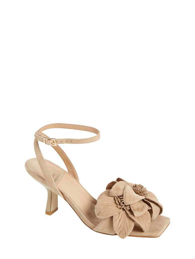 Jeffrey Campbell Honolulu Flower Sandal In Natural Suede