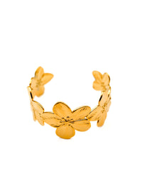 Flower Cuff Bracelet in Gold