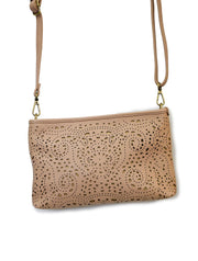 Lazer Cut Eyelet Quinn Convertible Crossbody Clutch
