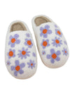 Lilac Daisy All Over Slippers in White