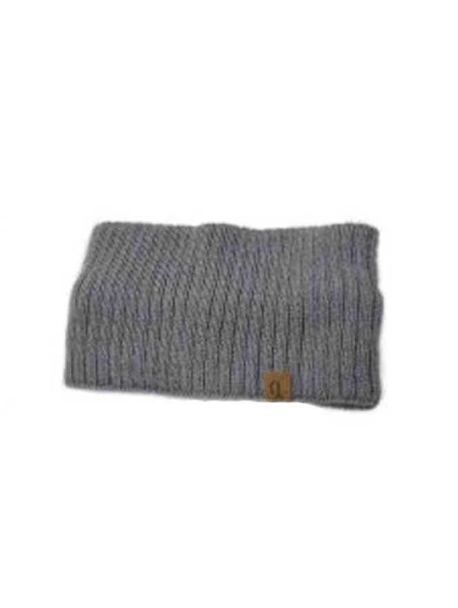 Ribbed Knit Headwrap in Grey