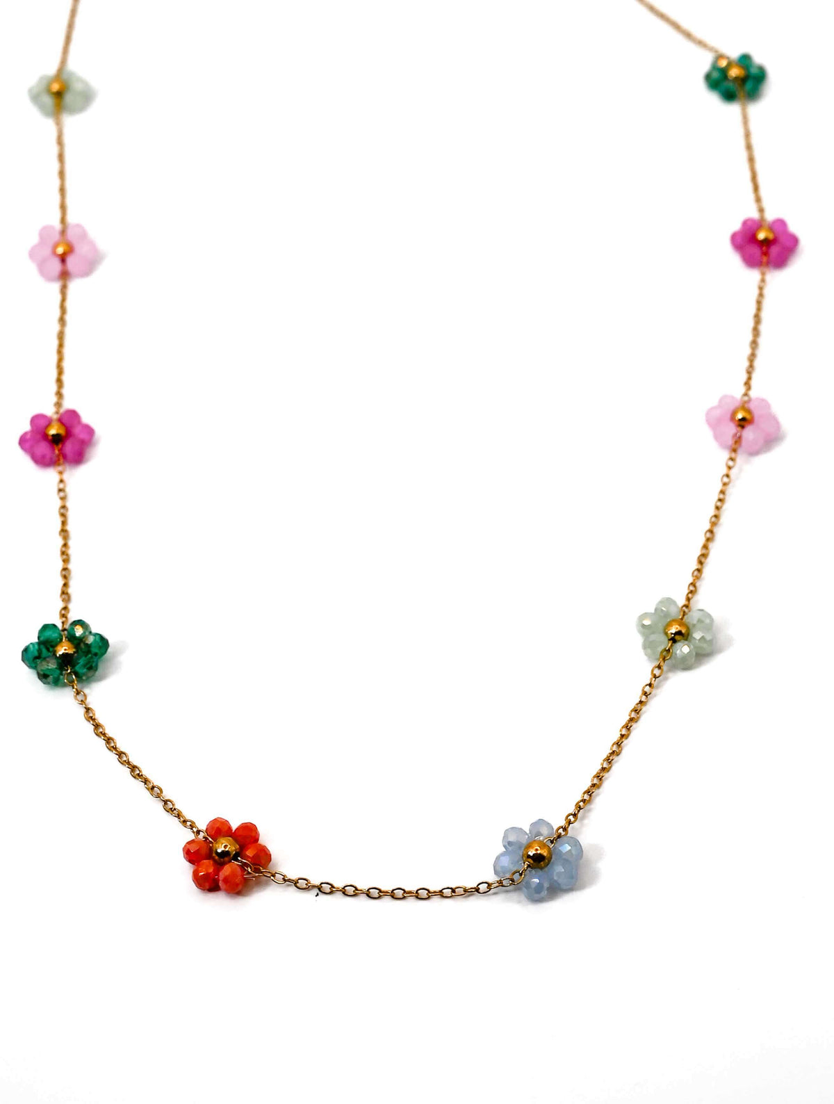 Multi Beaded Daisy Necklace