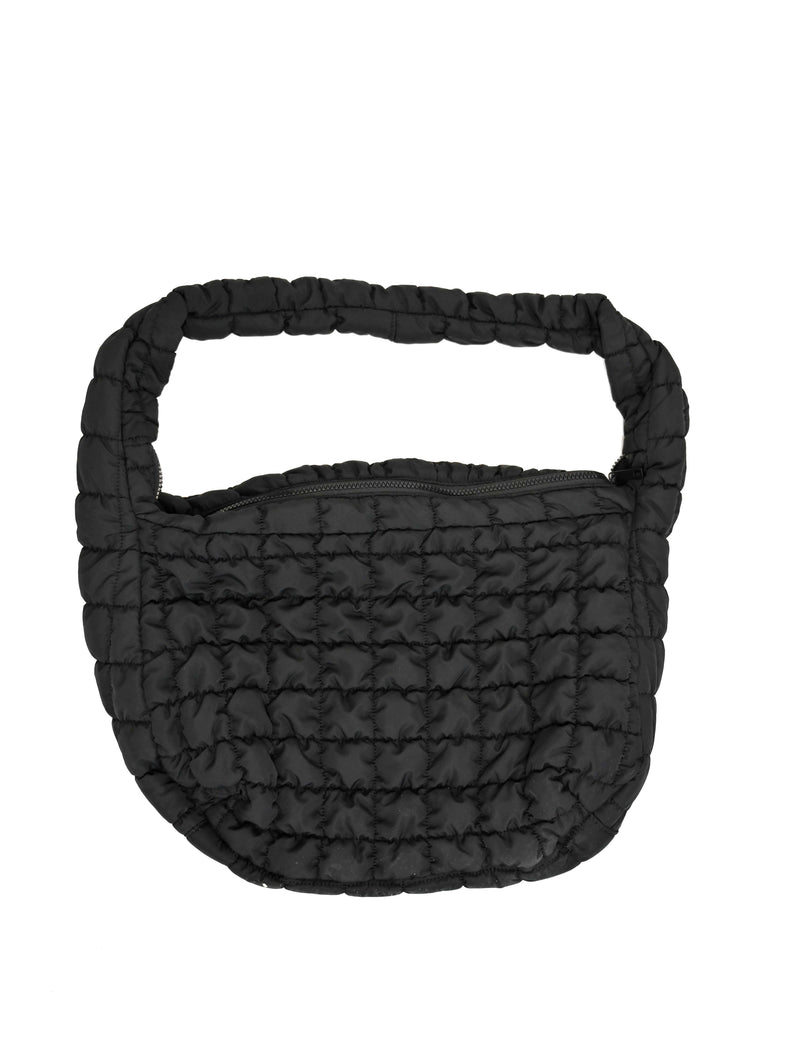 Large Quilted Nylon Bag in Black