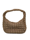 Large Quilted Nylon Bag in Beige