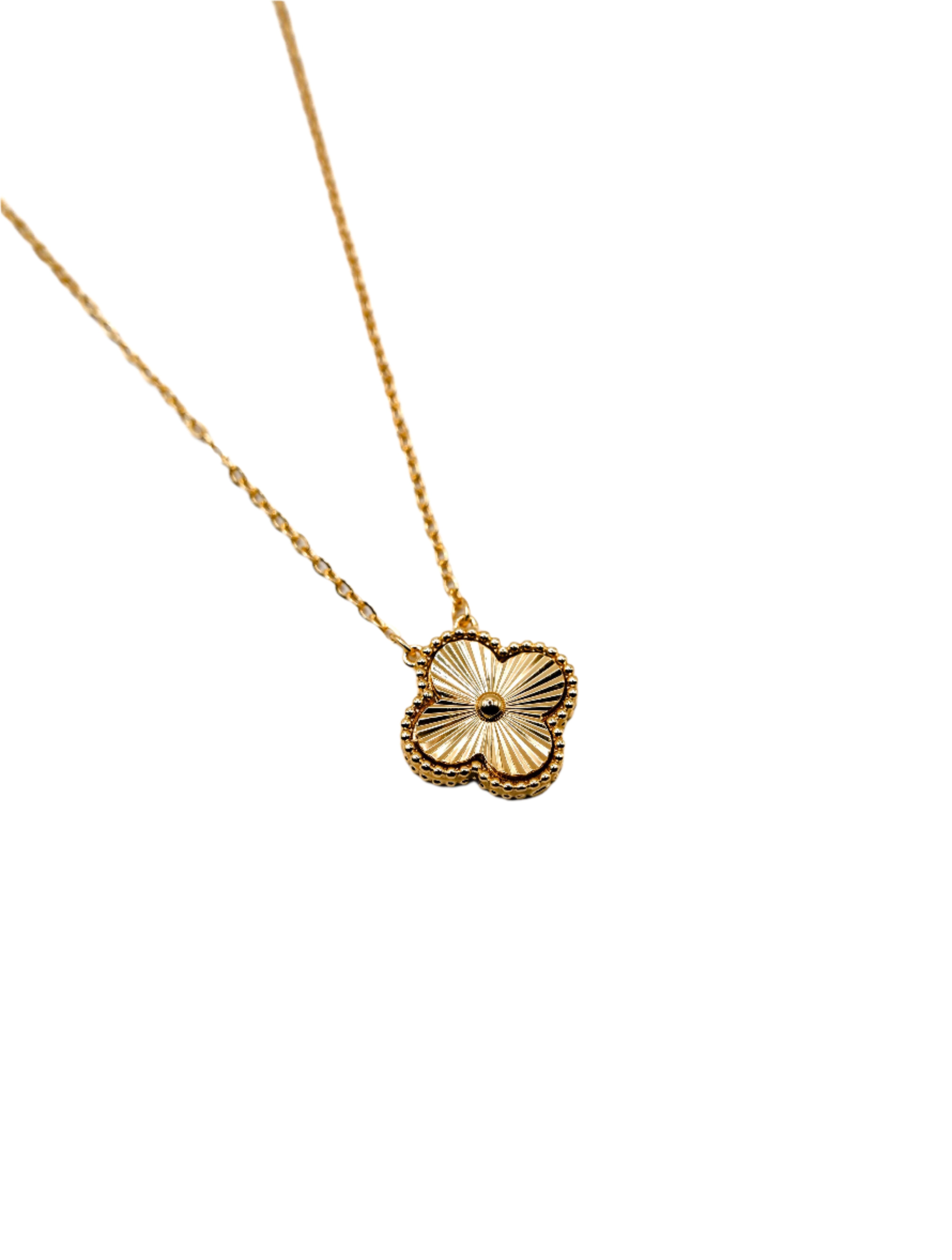 Radiant Clover 14k Gold Dipped Pendant Necklace