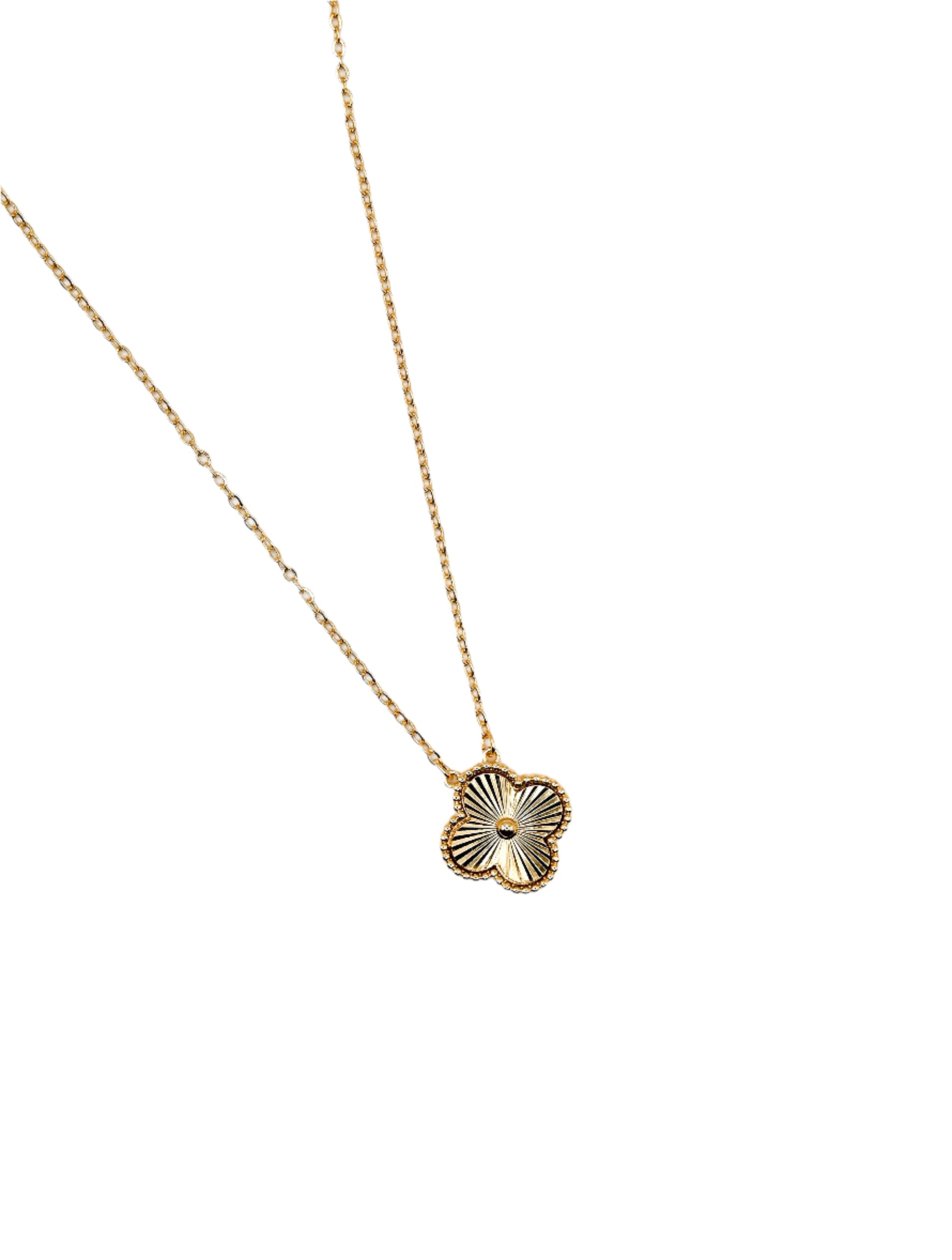 Radiant Clover 14k Gold Dipped Pendant Necklace
