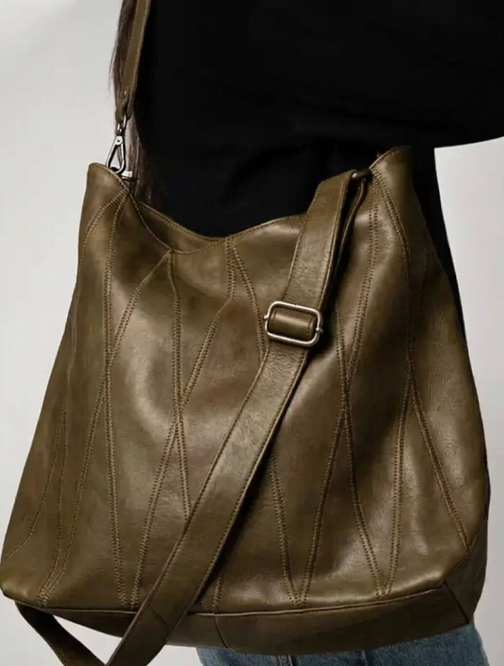 Bree Diamond Leather Shoulder Bag