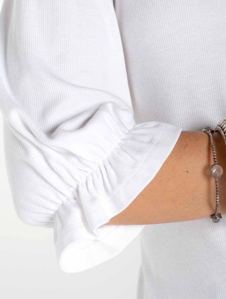 Liverpool Elbow Sleeve Notch Knit Tee