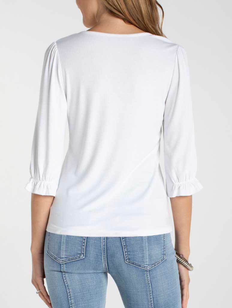 Liverpool Elbow Sleeve Notch Knit Tee