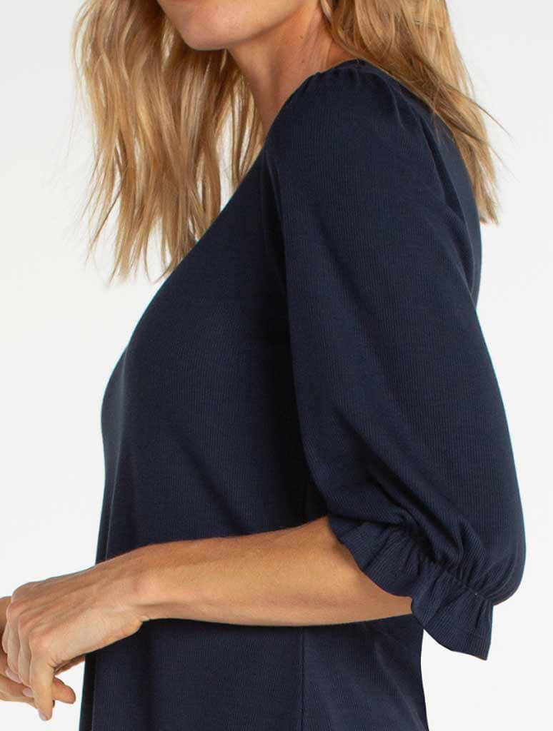 Liverpool Elbow Sleeve Notch Knit Tee