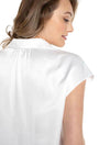 Liverpool Dolman Sleeve Blouse with Button Front in White