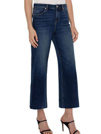 Liverpool Stride High Rise Crop Jeans with Wide Cut Hem in Bowers