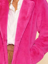 Long Teddy Coat in Berry Pink