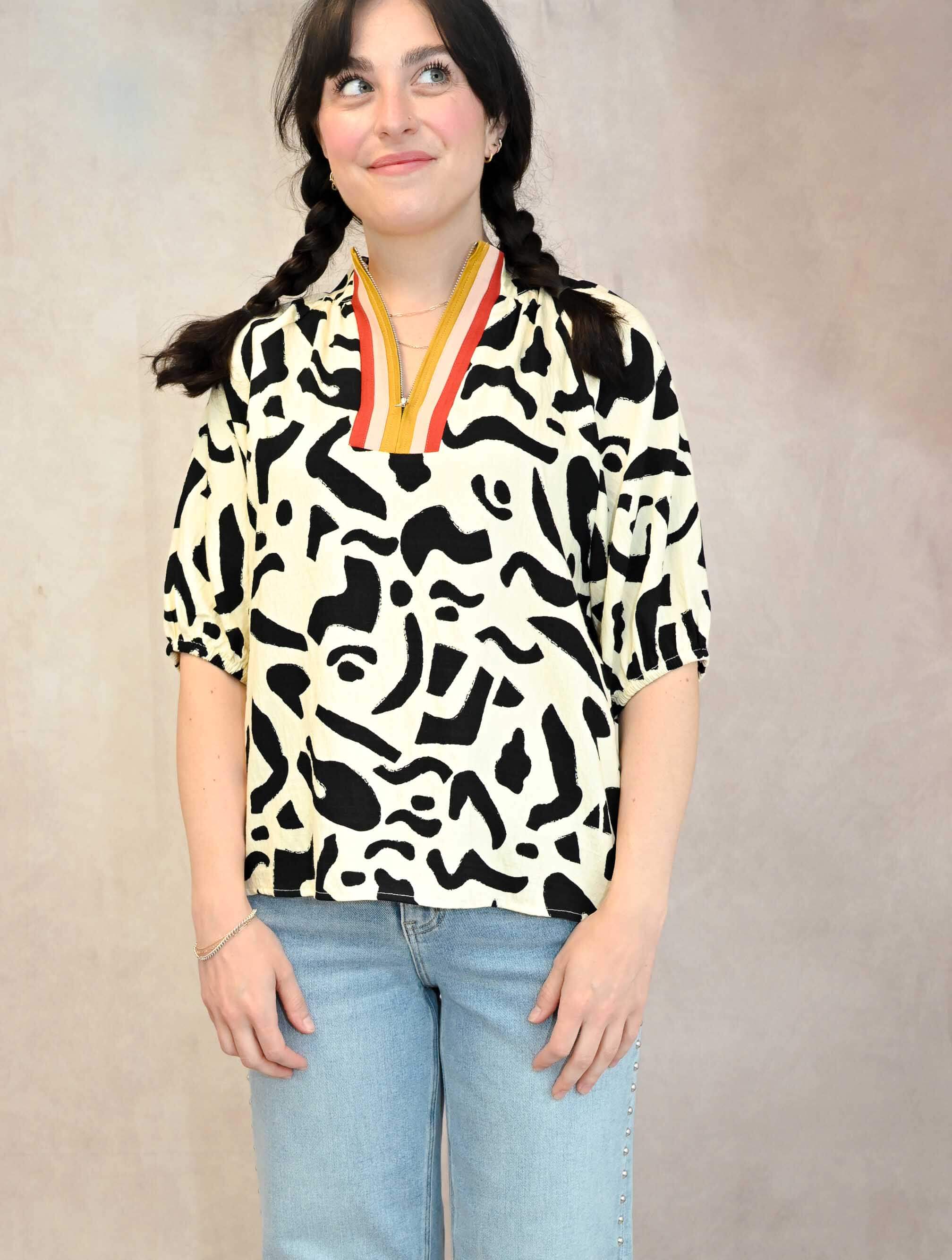 Short Sleeve Print Top